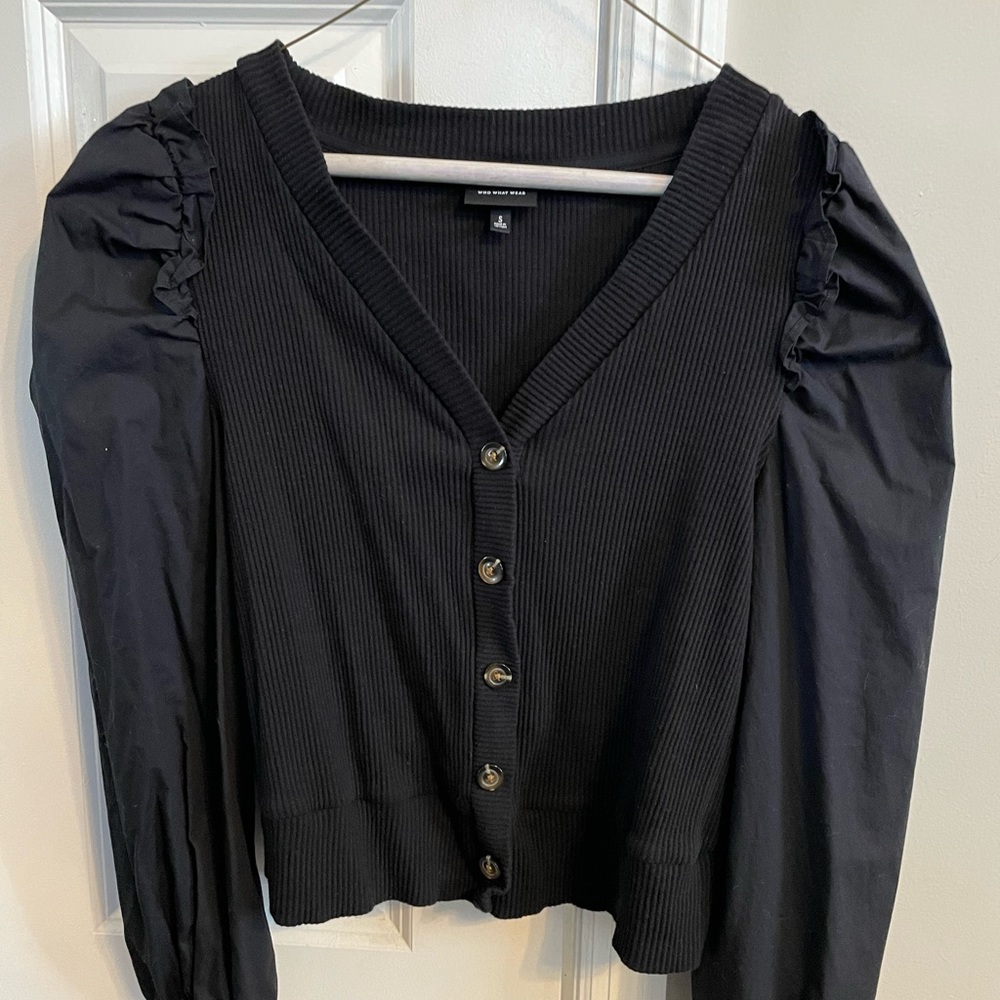 Who what where puff sleeve sweater/top